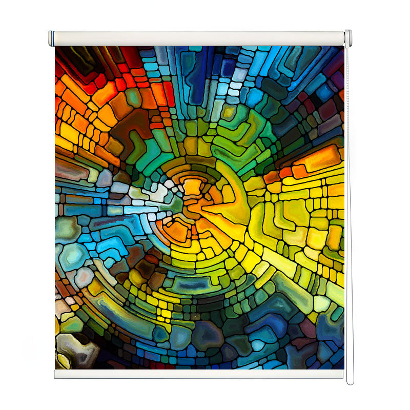 Colorful Geometric Mosaic Roller Blind