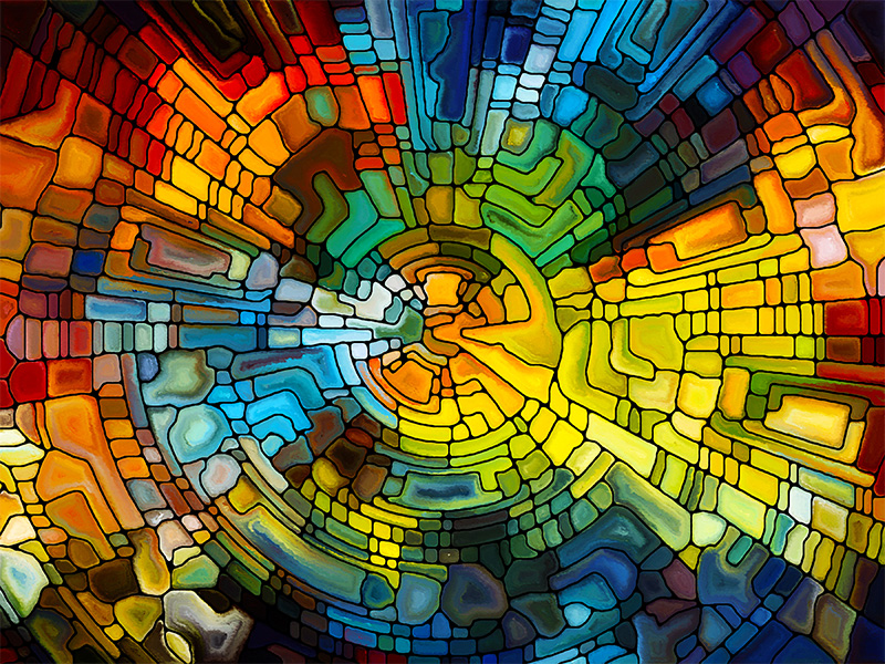 Colorful Geometric Mosaic Roller Blind