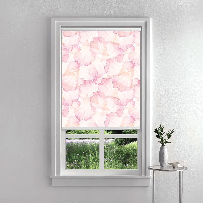 Delicate Pink Petals Inside Roller Blind