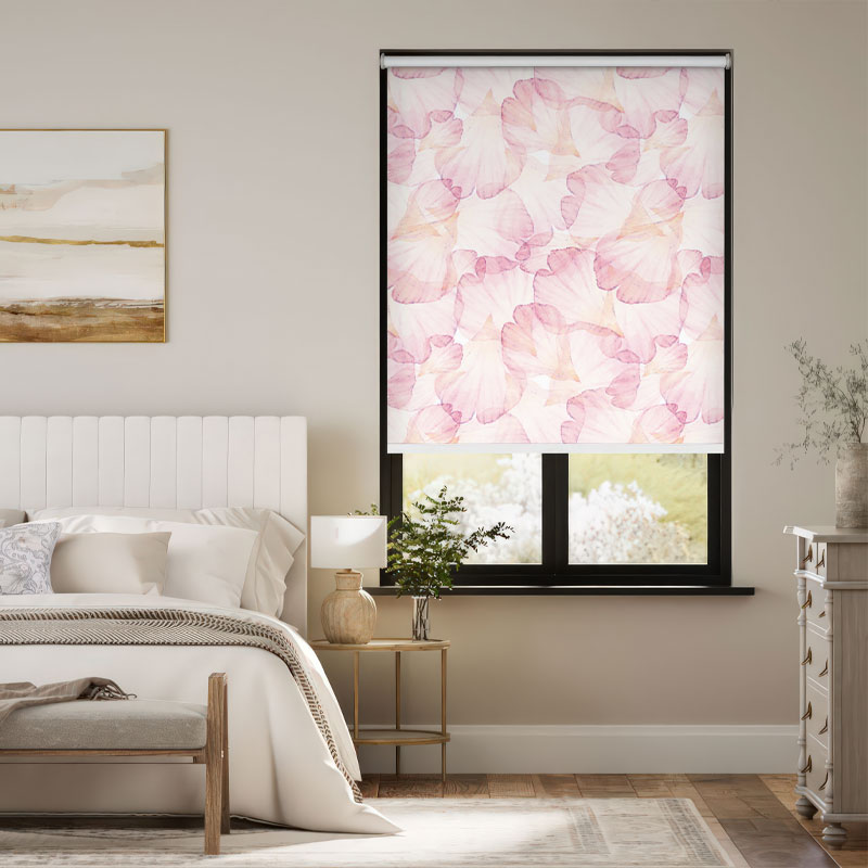 Delicate Pink Petals Outside Roller Blind