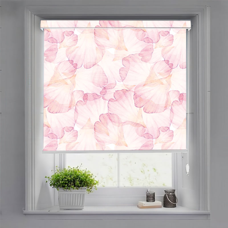Delicate Pink Petals Pelmet Roller Blind