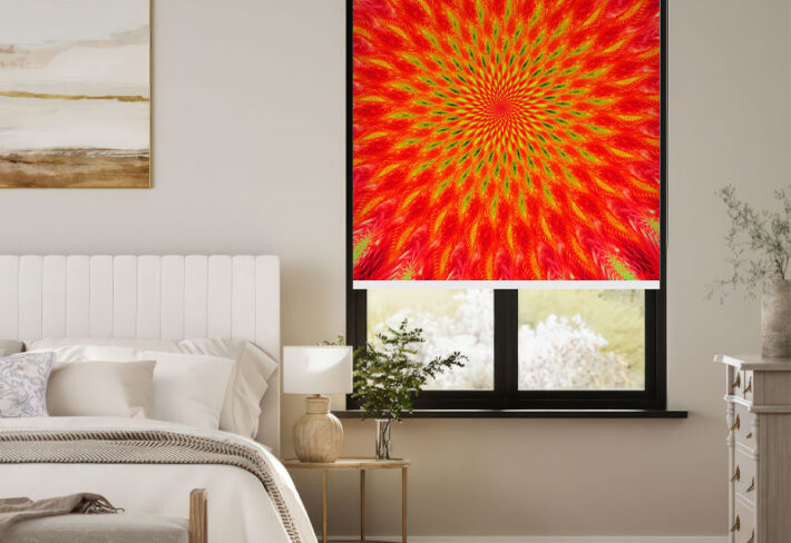 Abstract Radial Pattern Outside Roller Blind