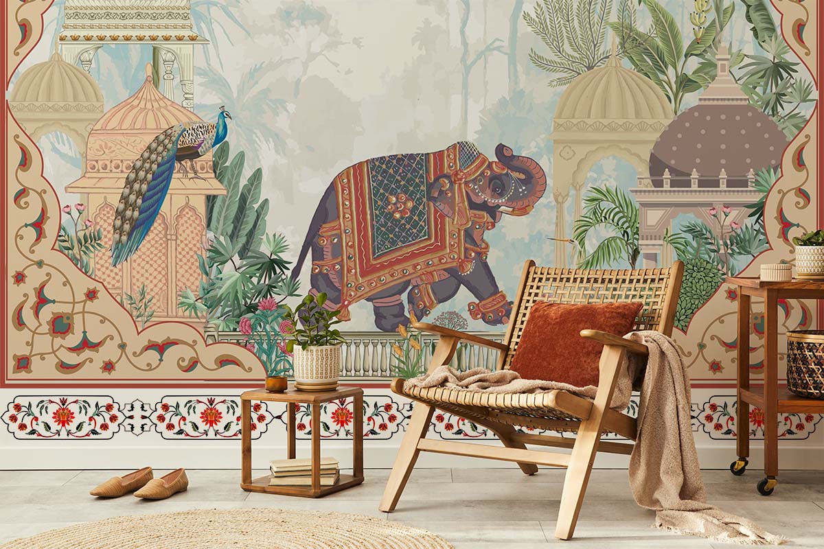 Harmony and Fortune Elephant Wallpaper 