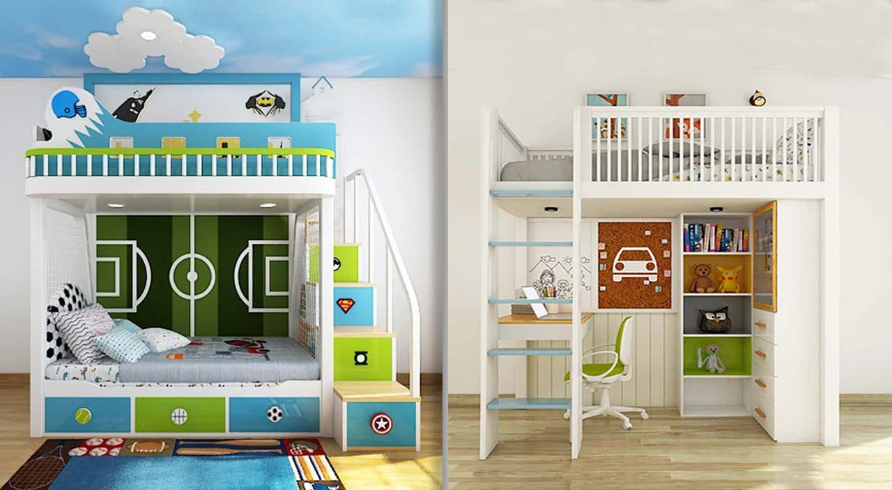 Vertical With Bunk Beds or Loft Beds