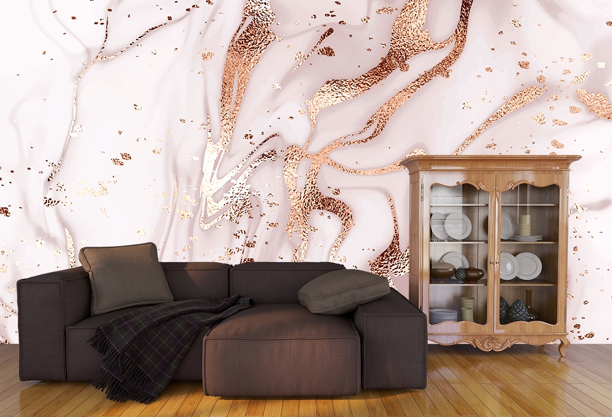 White and Pink Marble Wallpaper, Romantic 3D Wallpaper for Bedroom Walls