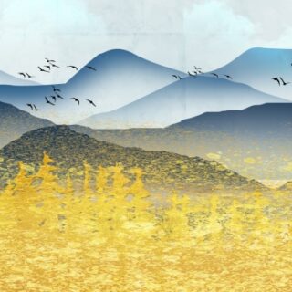 Dharohar, Artistic Indian Mountain Scenery with Golden Tones Wallpaper