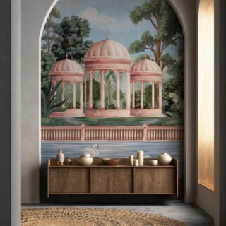 Neermahal, Tranquil Palace Garden by the Lake Mural