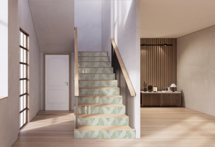 Everen, Calm Tropical Leaf Outline Wallpaper