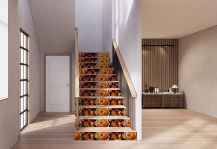 Kesarvan, Opulent Saffron and Plum Blooms Wallpaper