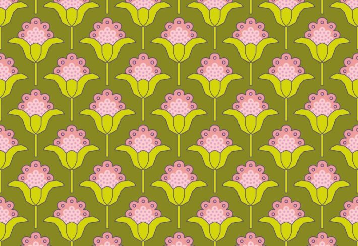 Petrona, Vintage Pink Blossom Motif Wallpaper