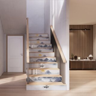 Stillrise, Chinese Style Abstract Ink Landscape Painting Wallpaper Mural