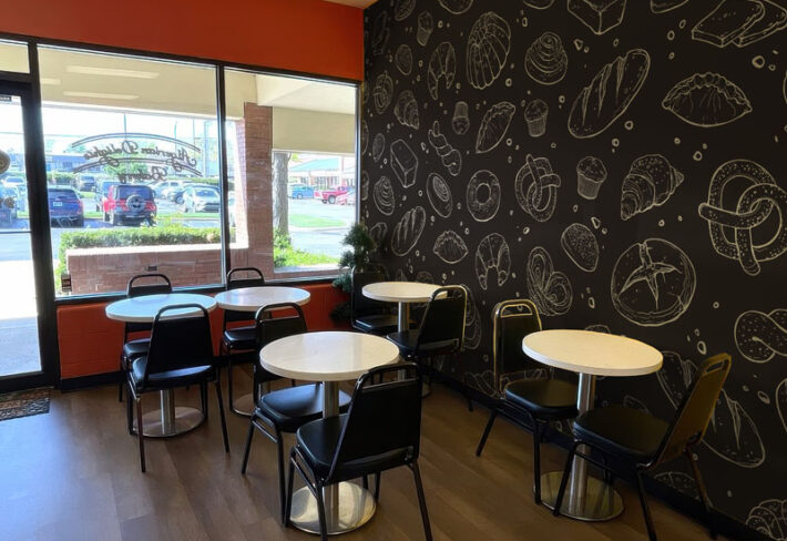 Doughcrest, Vintage Bakery Line-Art Wallpaper