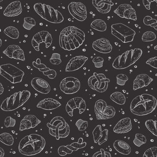Doughcrest, Vintage Bakery Line-Art Wallpaper