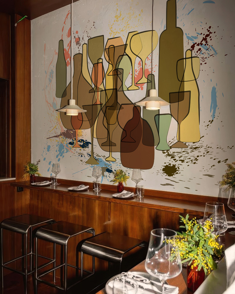 Arvino, Artistic Wine Silhouette Mural