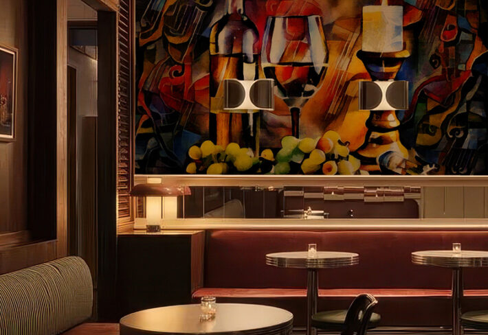 Melody, Abstracted Wine & Candle Art Wallpaper