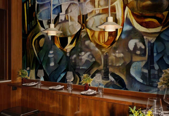 Palette, Expressionist Wine Reflections Wallpaper