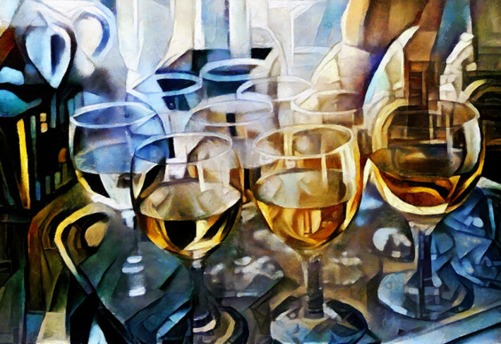 Palette, Expressionist Wine Reflections Wallpaper