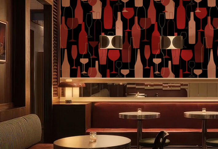 Rosso, Dense Wine Cellar Motif Wallpaper