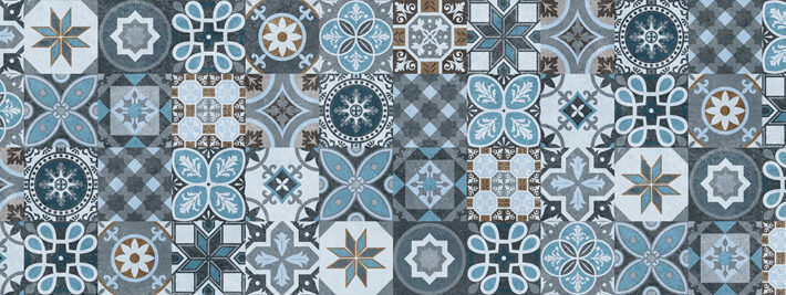 Andalucia, Patchwork Star and Bloom Motif Wallpaper