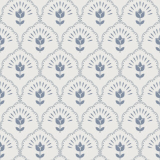 Bloomcrest, Scalloped Floral Harmony Wallpaper