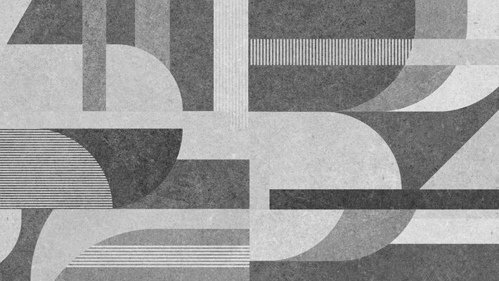 Crescenta, Dynamic Monochrome Stone Panel Wallpaper