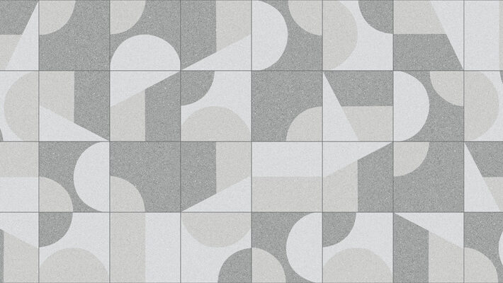 Geomora, Modern Grey Abstract Tile Wallpaper