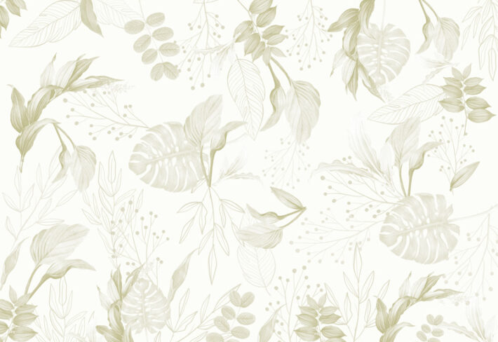 Luminera, Muted Tropical Line-Art Wallpaper