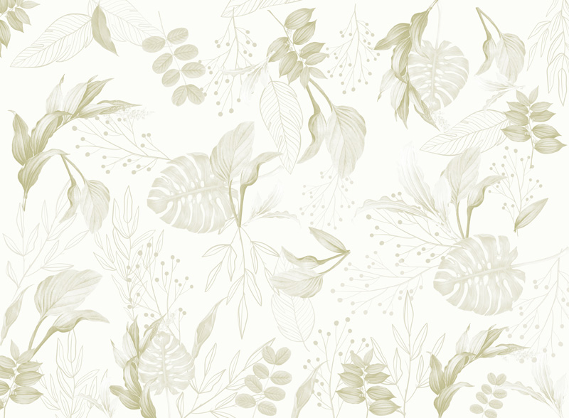 Luminera, Muted Tropical Line-Art Wallpaper