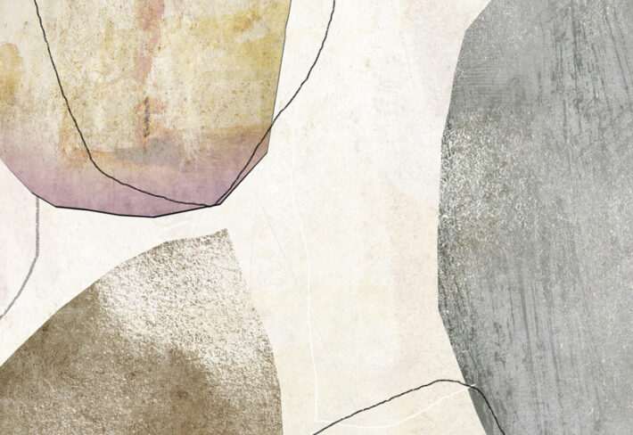 Pebblestone, Earthy Organic Abstract Line-Art Wallpaper