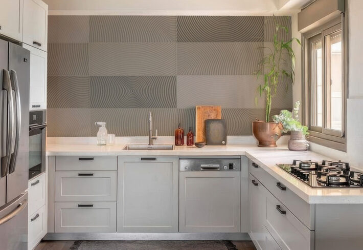 Rippletile, Concentric Circle Grid Pattern Wallpaper