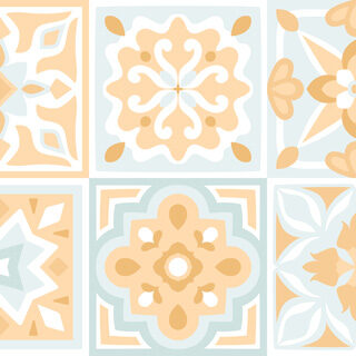 Solterra, Pastel Mediterranean Tile Wallpaper