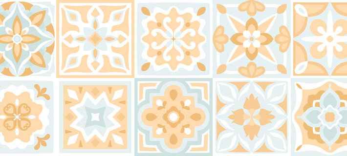 Solterra, Pastel Mediterranean Tile Wallpaper