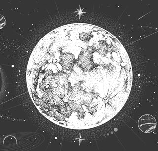 Occulta, Esoteric Celestial Stipple Mural Wallpaper