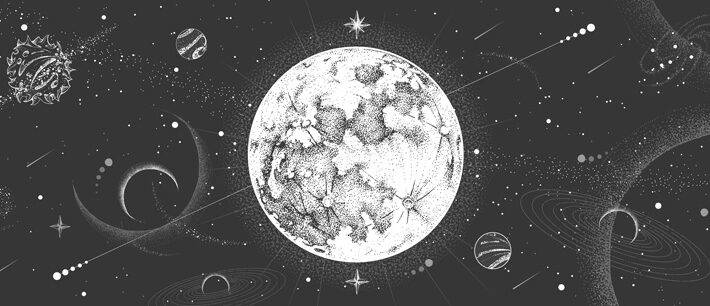 Occulta, Esoteric Celestial Stipple Mural Wallpaper