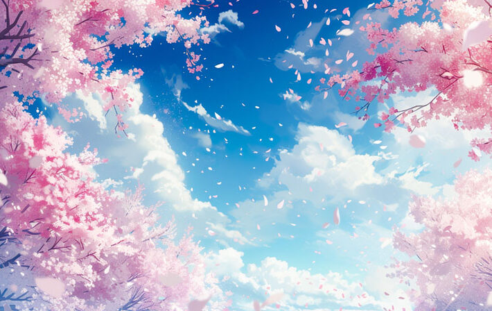 Aetheria, Dramatic Pink Blossom Cloudscape Wallpaper