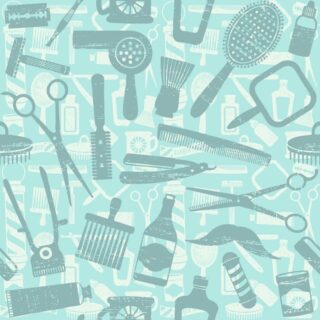 Cutworks, Retro Barbershop Silhouette Pattern Wallpaper