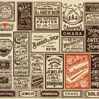 Heraldart, Sepia Vintage Advertising Poster Collage Wallpaper