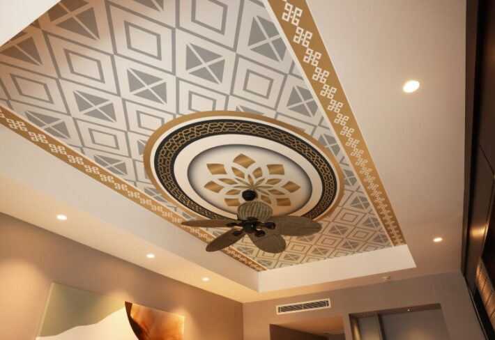 Aurvel, Gold Crest Geometry Wallpaper Mural