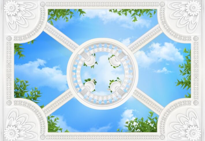 Castelune, Classical Sky Pavilion Wallpaper Mural