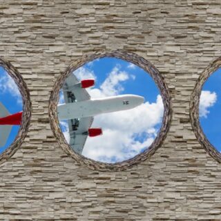 Jetwell, Flightscape Windows Ceiling Wallpaper
