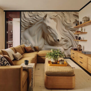 Arion, Regal Horse in Soft 3D Contours Wallpaper Mural