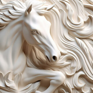 Arion, Regal Horse in Soft 3D Contours Wallpaper Mural