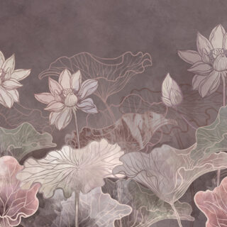 Petalsong, Soft Dreamlike Lotus Garden Mural