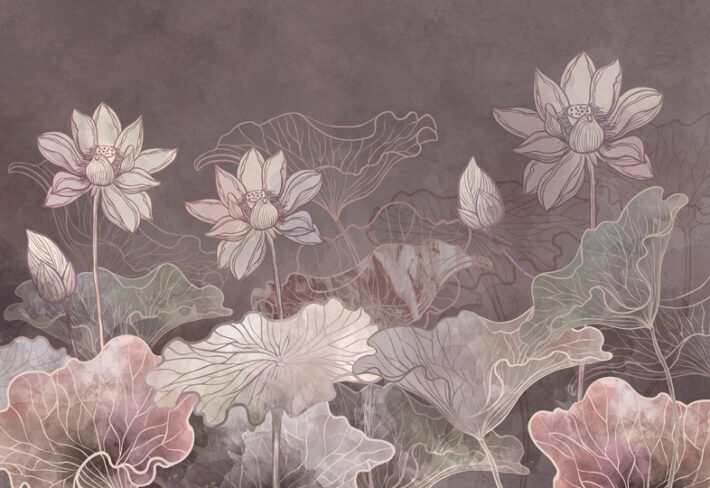 Petalsong, Soft Dreamlike Lotus Garden Mural