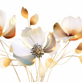 Vespera, Contemporary Golden Bloom Mural