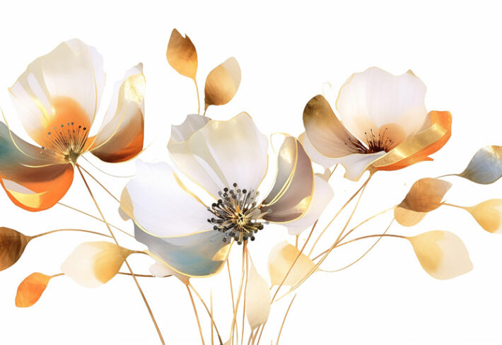 Vespera, Contemporary Golden Bloom Mural