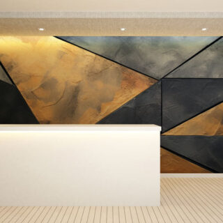 Falcrest, Premium Dark-Base Radiant Gold Accents Mural Wallpaper