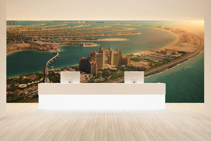 Jumeirah, Golden Aerial Vista Wallpaper Mural