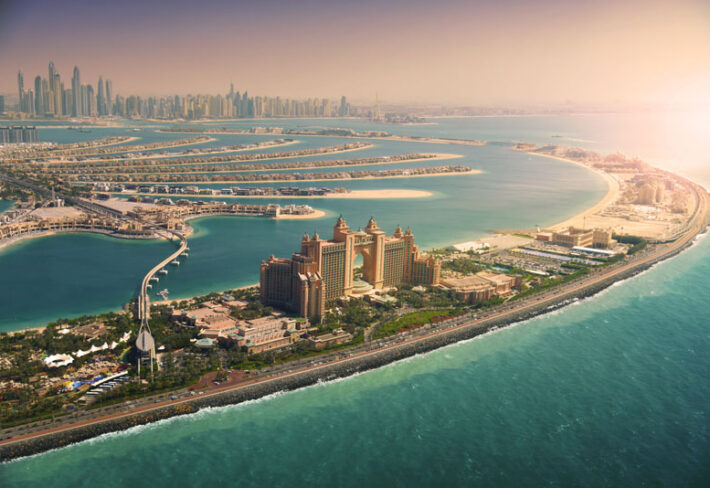 Jumeirah, Golden Aerial Vista Wallpaper Mural