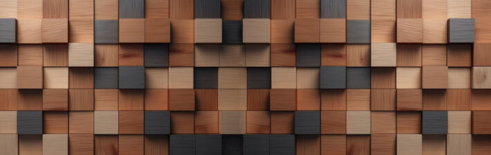 Lumbera, Contemporary Wooden Cube Effect Mural Wallpaper